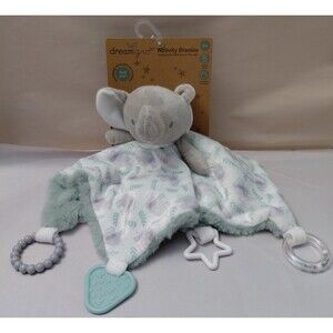 Dreamgro Elephant Activity Blankie Lovey Plush Security Blanket Rattle